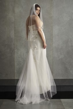 Boatneck 3/4 Sleeved Wedding Dress 8CWG711