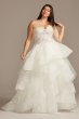 Printed Tulle Tiered Skirt Plus Size Wedding Dress 8CWG845