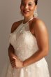 Shirred Embroidered Poem Plus Size Wedding Dress 8MS251203