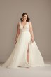 Applique Illusion Chiffon Plus Size Wedding Dress 9SWG842