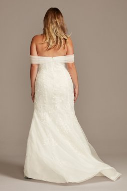 Tulle Floral Off-Shoulder Plus Size Wedding Dress Collection 9WG3978