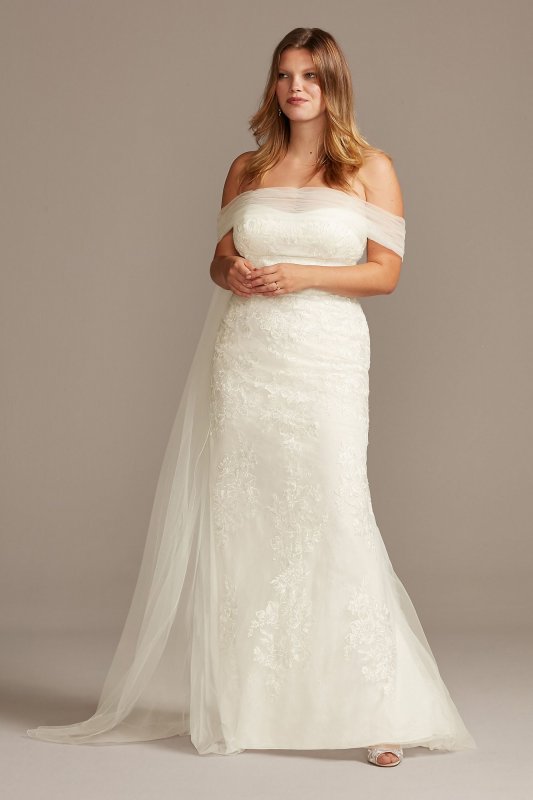 Tulle Floral Off-Shoulder Plus Size Wedding Dress Collection 9WG3978