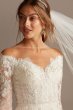 Shimmer Lace Long Sleeve Applique Wedding Dress CWG853