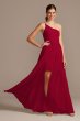 One-Shoulder Chiffon Overskirt Bridesmaid Dress F20078