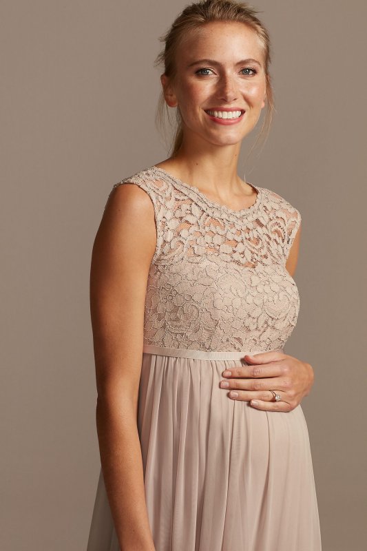 Lace and Mesh Maternity Bridesmaid Dress F20168