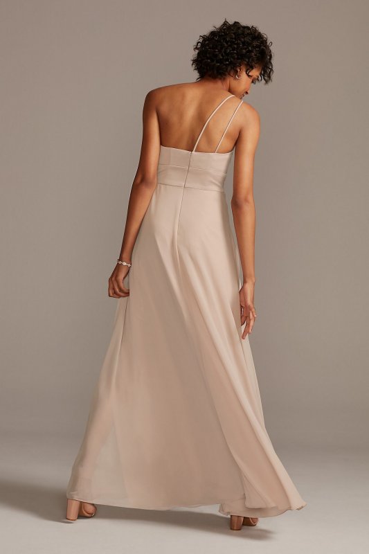 One-Shoulder Crepe-Back Satin Bridesmaid Dress F20169