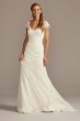 Hand Beaded Lace Cap Sleeve Wedding Dress MS251206