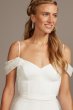 Off-the-Shoulder Wedding Jumpsuit with Lace Train MS251212