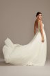 Lace Applique Illusion Chiffon Skirt Wedding Dress SWG842