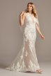 Illusion Sequin Floral Applique Wedding Dress SWG843