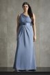 One Shoulder Jersey Satin Trim Bridesmaid Dress VW360513