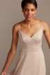 Spaghetti Strap Crepe-Back Satin Bridesmaid Dress W11995