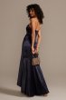 Strapless Satin Ruffle Gown with Asymmetric Hem X42672Q96