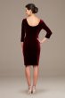 Stretch Velvet Ruched Petite Dress with Beaded Hip Alex Evenings 2915265