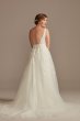 Embroidered V-Neck Tall Tulle Skirt Wedding Dress 4XLCWG888