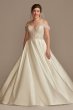 Off the Shoulder Beaded Bodice Tall Wedding Dress 4XLLBCWG890