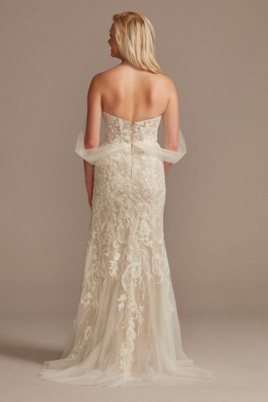 Detachable Sleeves and Train Tall Wedding Dress 4XLLSSWG881