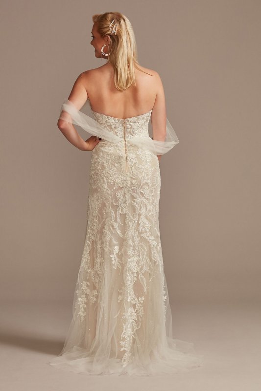 Removable Sleeves Tall Bodysuit Wedding Dress 4XLMBSWG881