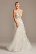 Floral Applique Open Back Tulle Tall Wedding Dress 4XLSWG841