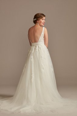 Embroidered Petite Tulle Skirt Wedding Dress 7CWG888