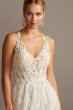 Floral Applique Open Back Petite Wedding Dress 7SWG841