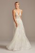 Floral Applique Open Back Petite Wedding Dress 7SWG841