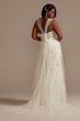 Removable Sleeves Plus Size Bodysuit Wedding Dress 9MBSWG881