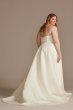 Strapless Plus Size Satin Wedding Dress with Slit 9WG4017