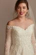 Leafy Applique Lace Off the Shoulder Wedding Dress CWG891