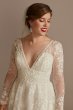 Lace Long Sleeve Keyhole Back Wedding Dress CWG893