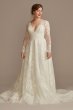 Lace Long Sleeve Keyhole Back Wedding Dress CWG893