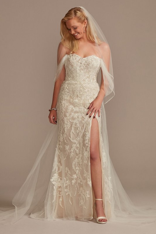 Removable Sleeves and Train Bodysuit Wedding Dress MBSWG881