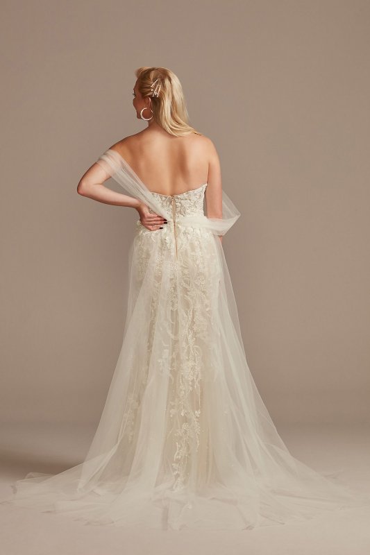 Removable Sleeves and Train Bodysuit Wedding Dress MBSWG881