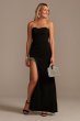 Strapless Crepe Sheath Gown with Embellished Slit WBM2292V1