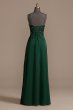 Embellished Bodice Spaghetti Strap Dress with Slit WBM2303RW