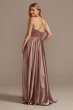 Satin High Neck Illusion Waist A-Line Dress WBM2452V2