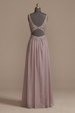 Tiered Ruffle Chiffon High-Neck Bridesmaid Dress W60006