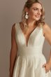 Floral Jacquard V-Neck Wedding Dress WG4012DB