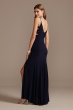 Deep-V Crossing Side Cutouts Spaghetti Strap Gown 11004