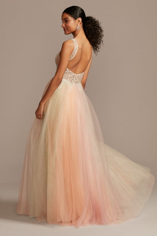 Embellished Illusion Multi-Color Tulle Ball Gown 2011P1012