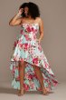 Floral Plus Size High Low Dress with Open Back Blondie Nites 2128BNW