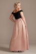 Off-Shoulder Plus Size Gown with Pocketed Skirt Nightway 21935W