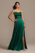 Crystal Illusion Waist Spaghetti Strap Satin Gown 2622GK8B