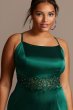 Crystal Illusion Waist Spaghetti Plus Size Gown 2622GK8W