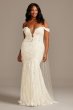 Off Shoulder Plunging Petite Lace Wedding Dress 7SWG855