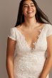 Chantilly Lace Cap Sleeve Plus Size Wedding Dress 8CWG847