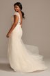 Floral Applique Cap Sleeve Plus Size Wedding Dress 8MS251218