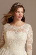 Long Sleeve Beaded Lace Plus Size Wedding Dress 8SLCWG780