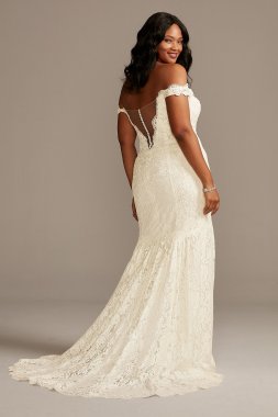 Plus Size Beaded Lace Wedding Dress 4XL8CWG731