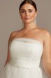 Off Shoulder Pleated Tulle Plus Size Wedding Dress 9WG3976